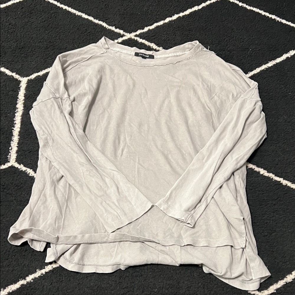 Women's Gray Long Sleeve Top